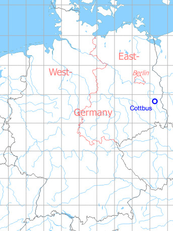 Karte mit Lage Flugplatz Cottbus