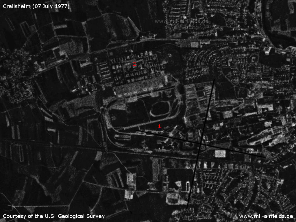 US Army-Flugplatz Crailsheim auf einem Satellitenbild 1977