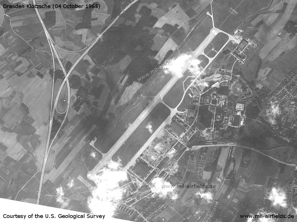 Satellitenbild Flughafen Dresden-Klotzsche, DDR, 1965