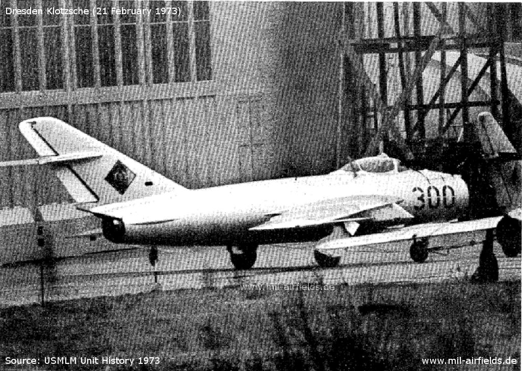 MiG-17 Fresco at Dresden Klotzsche Maintenance Facility, East Germany