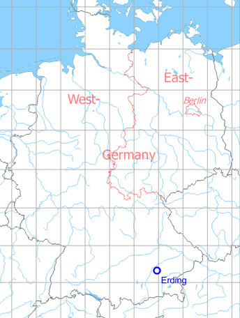 Map with location of Erding Air Base, Germany