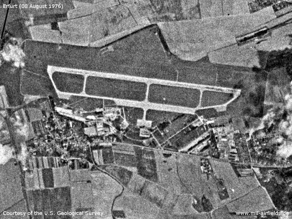 Satellitenbild Flughafen Erfurt, DDR 1976