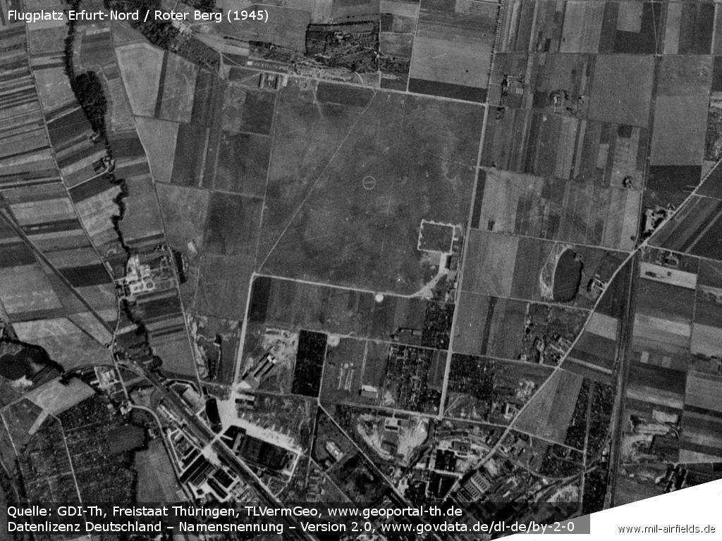 The Erfurt North airfield at the end of the war on an aerial photo 1945.