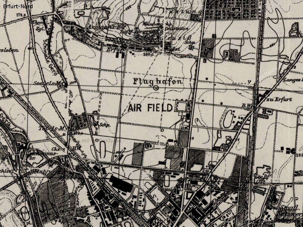 Map of Erfurt-Nord airfield, Germany
