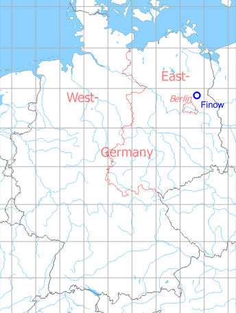 Map with location of Finow Air Base, Germany