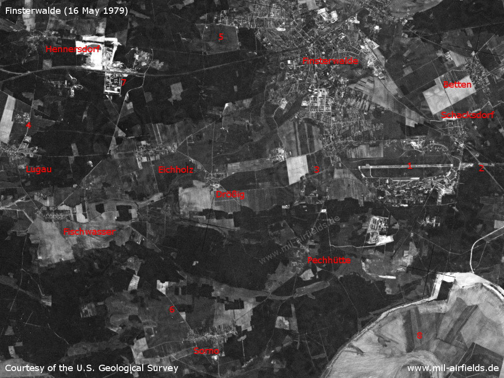 Finsterwalde Air Base, Germany, on a US satellite image 1979