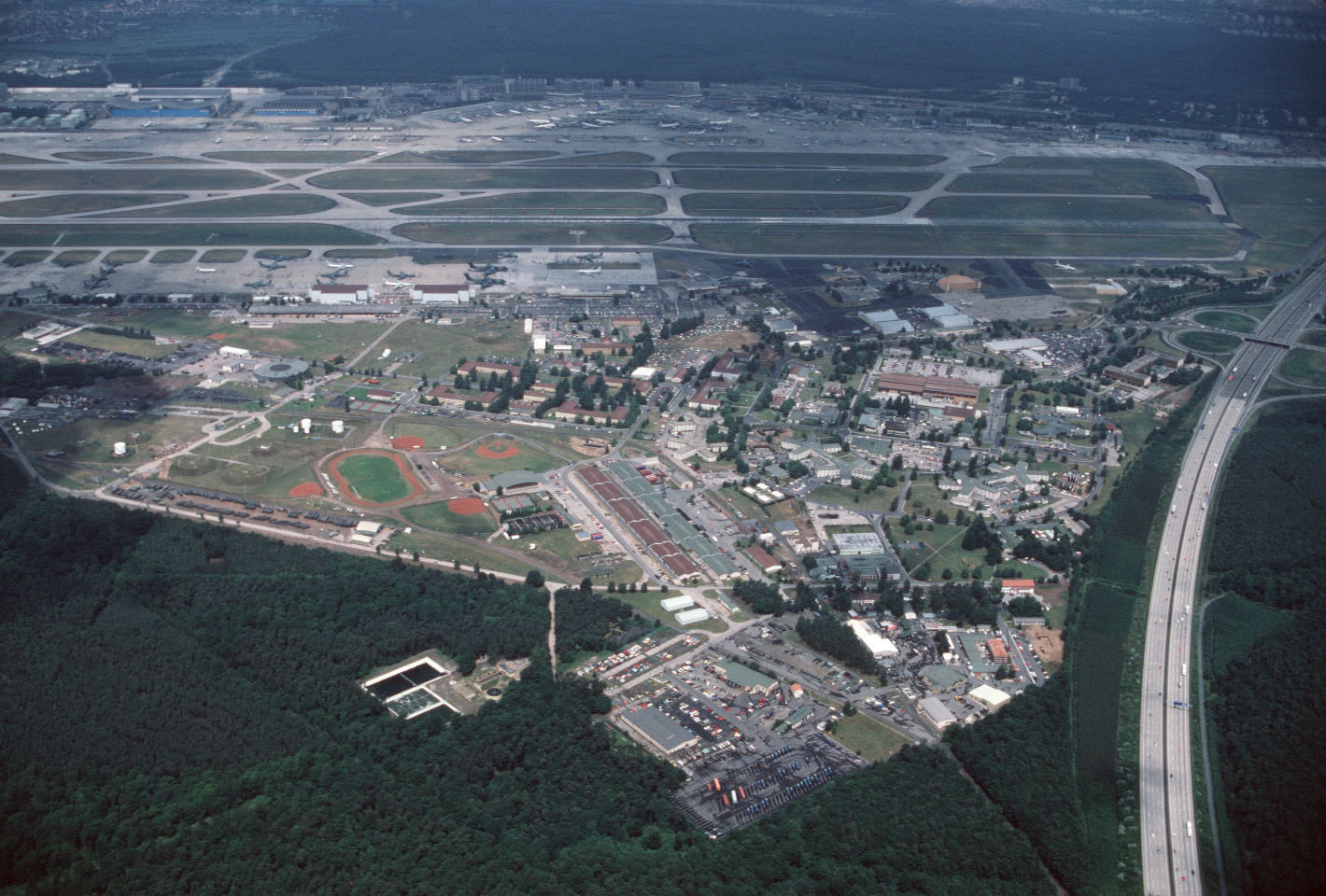 Aerial view Frankfurt Rhein/Main Air Base, Germany