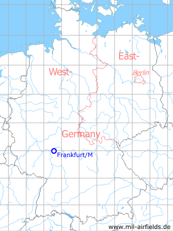 Map with location of Frankfurt Rhein/Main Air Base