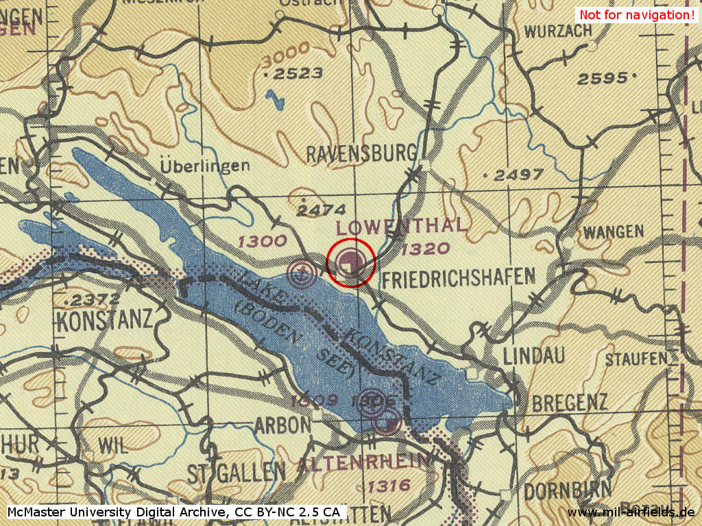 Löwental im Zweiten Weltkrieg auf einer US-Karte vom Februar 1945