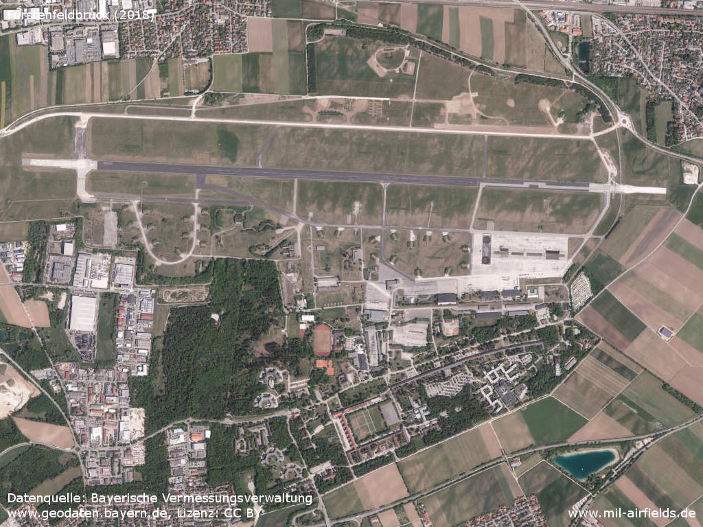 Aerial image Fürstenfeldbruck aerodrome, Germany 2018