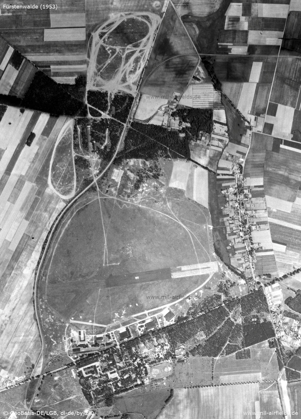 Aerial image Fürstenwalde airbase 1953