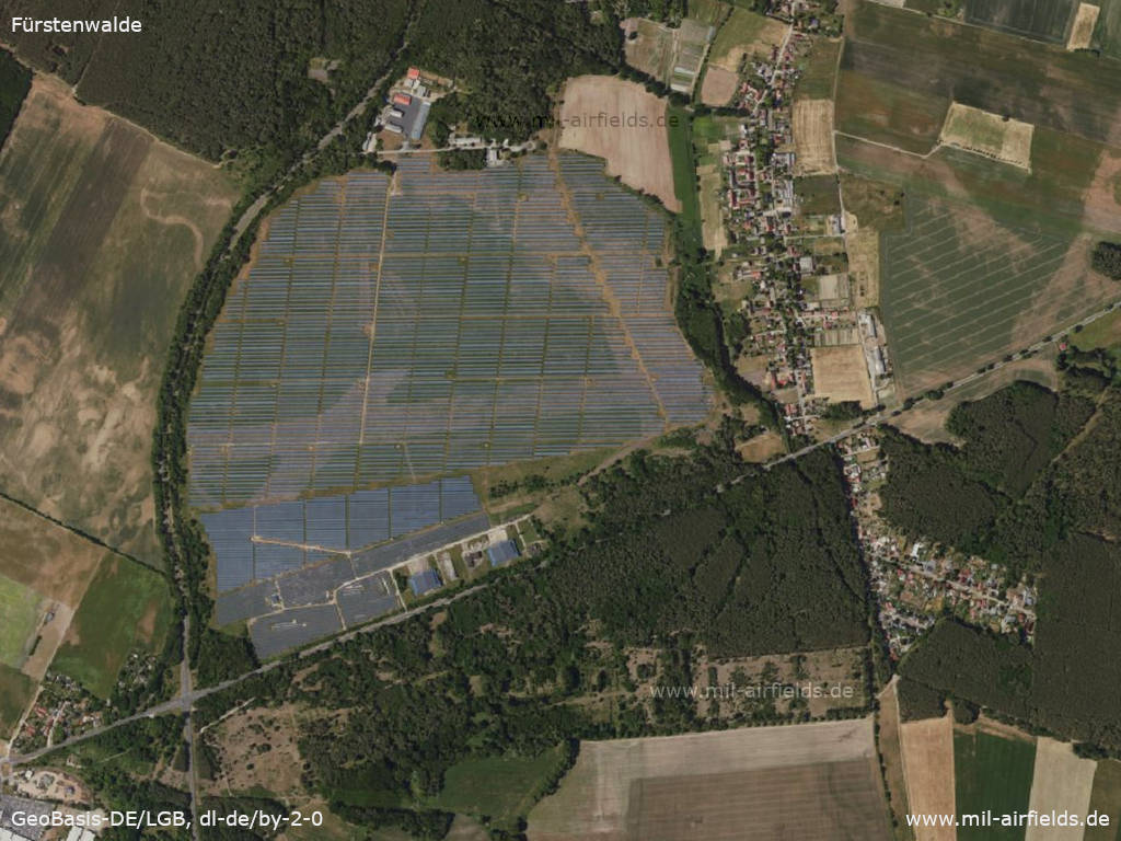 Aerial picture of the solar park, 2022
