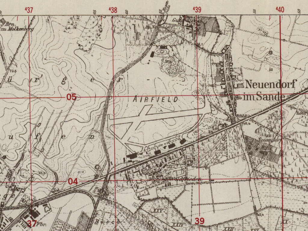 Fürstenwalde Air Base on a map 1952