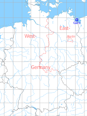 Map with location of Garz Heringsdorf Airfield, Germany