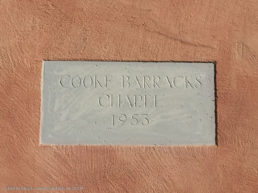 Inschrift: Cook Barracks Chapel 1953, Göppingen