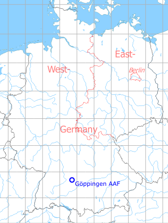 Karte mit Lage Flugplatz Göppingen Army Airfield