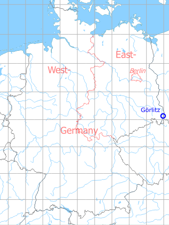 Map with location of Görlitz Airfield, Germany