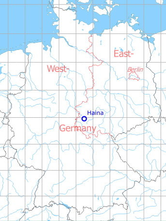 Karte mit Lage Flugplatz Haina / Eisenach-Kindel