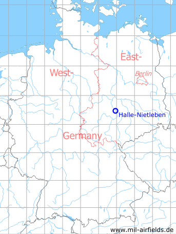 Karte mit Lage Flugplatz Halle-Nietleben
