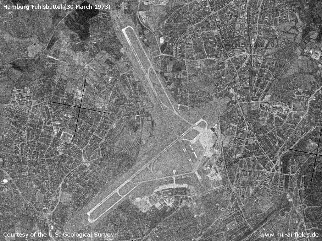 Flughafen Hamburg auf einem Satellitenbild 1973