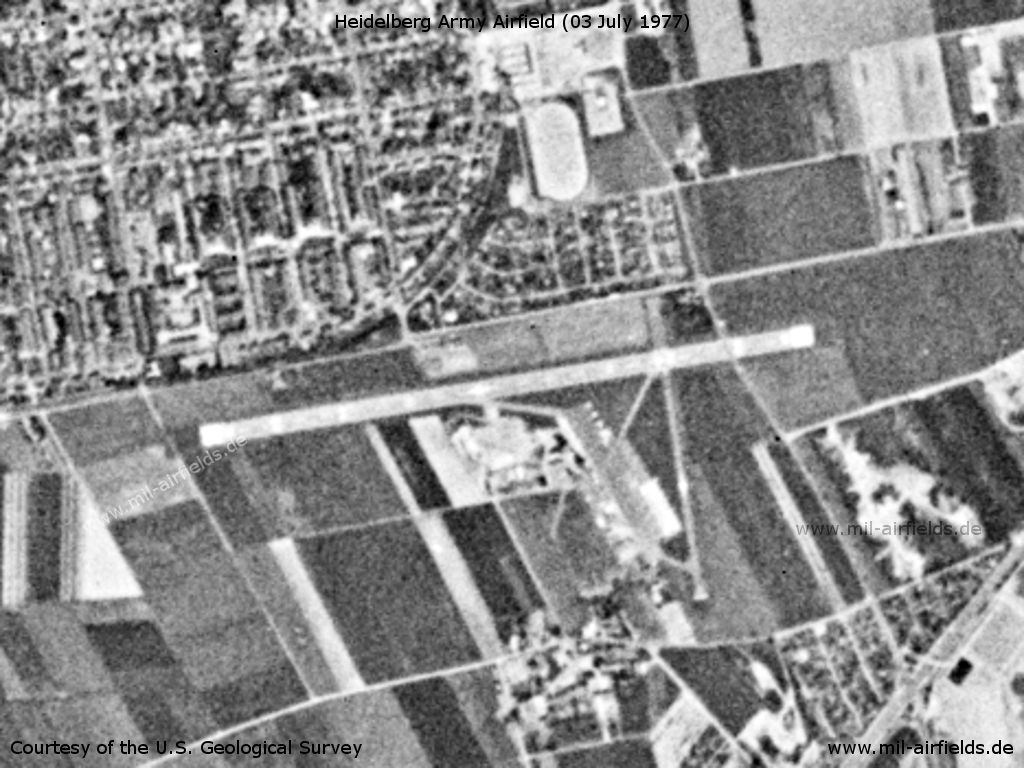 Flugplatz US Army Heidelberg auf einem Satellitenbild 1977