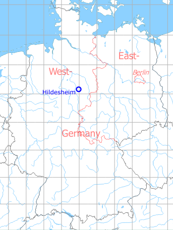 Map with location of Hildesheim Airfield, Germany