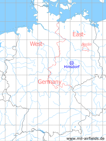 Map with location of Hinsdorf Radar Company 412, East Germany