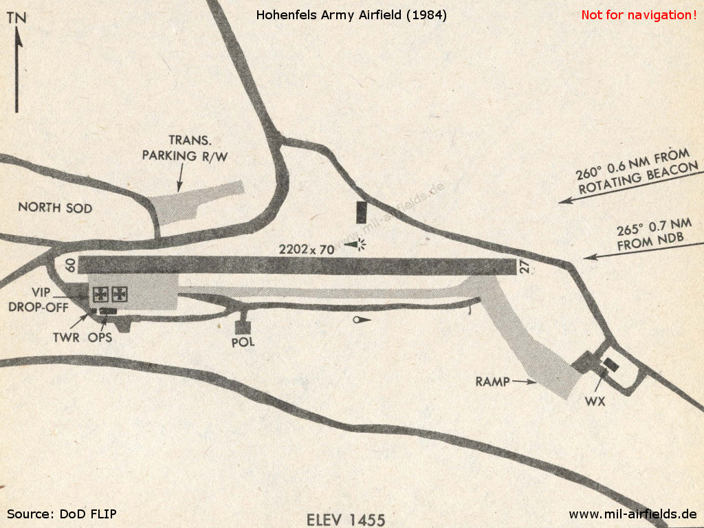 Karte Hohenfels Army Airfield 1984