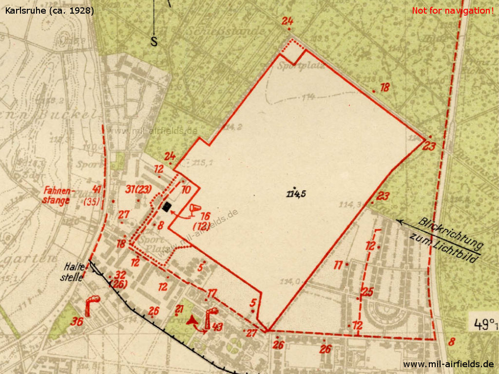 Karlsruhe airfield - installation map 1928