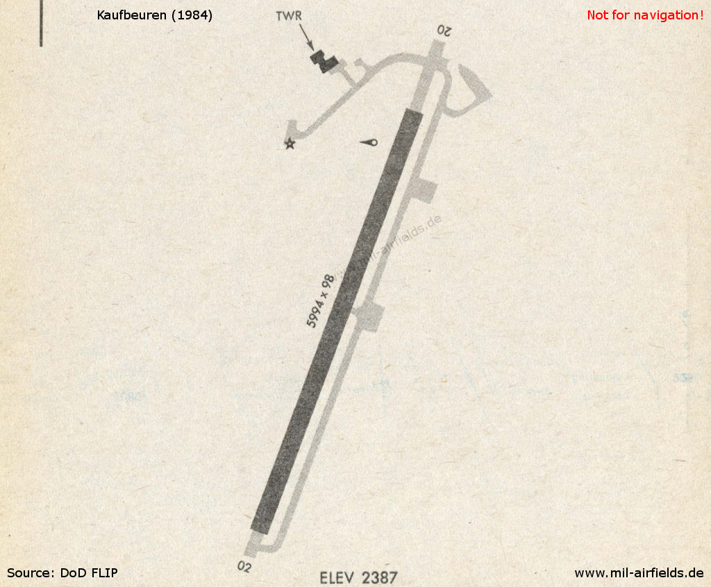 Karte Flugplatz Kaufbeuren 1984