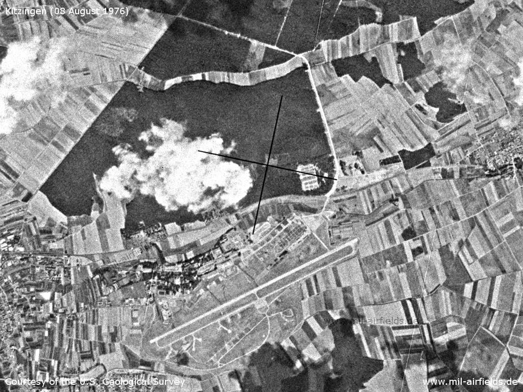 Kitzingen Army Airfield AAF, Germany, on a US satellite image 1976
