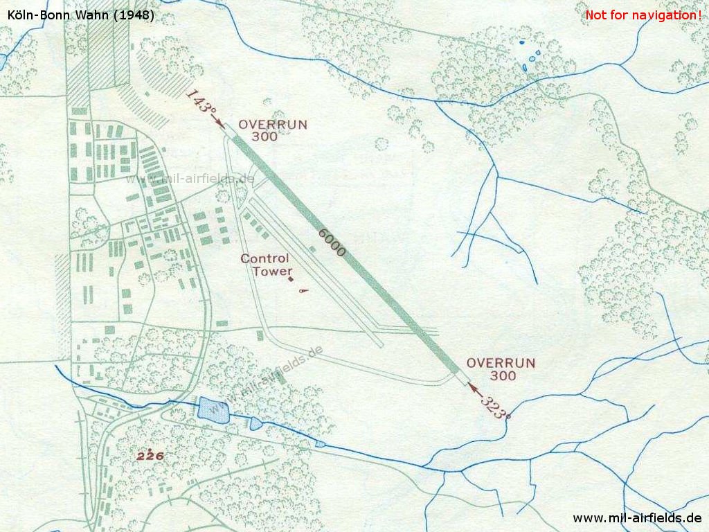 Karte RAF-Flugplatz Wahn 1948