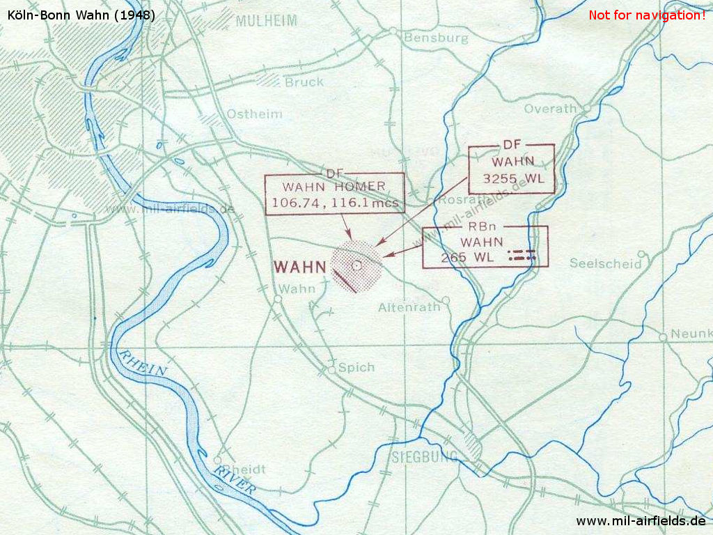 Karte Situation Flugplatz Wahn 1948