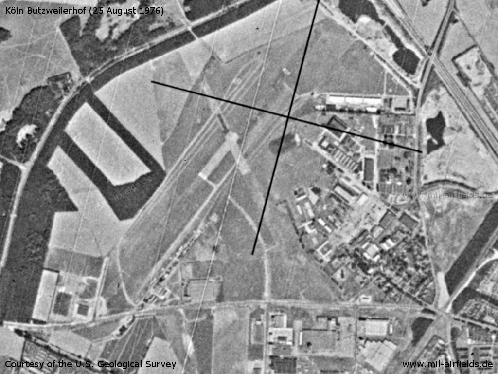 Cologne Butzweilerhof Airfield, Germany, on a US satellite image 1976