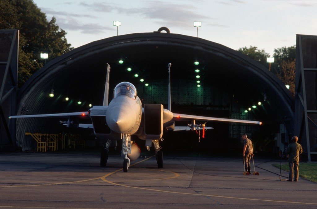 Eine F-15 der USAF auf dem Flugplatz Lahr