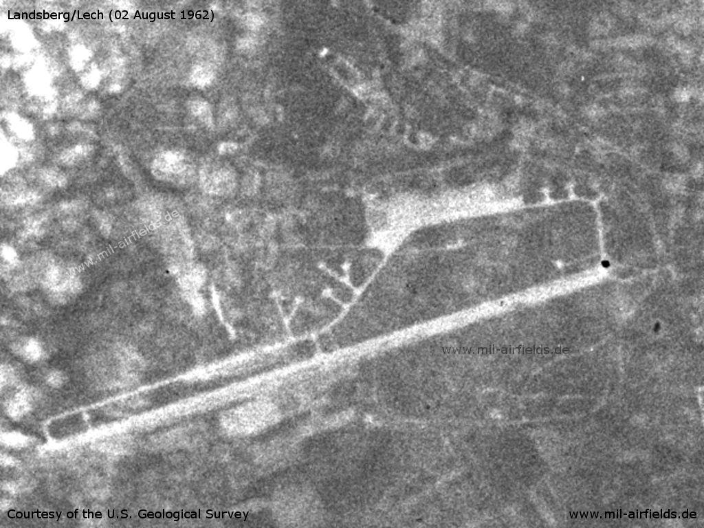 Fliegerhorst Landsberg/Lech auf einem Satellitenbild 1962