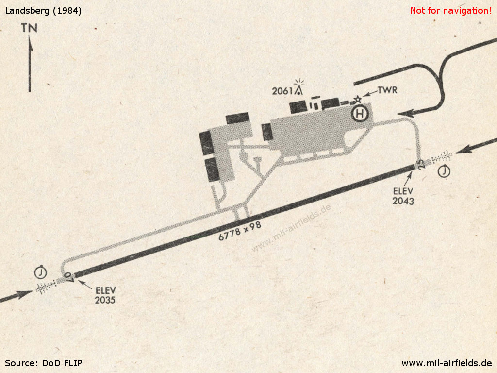 Karte Flugplatz Landsberg 1984