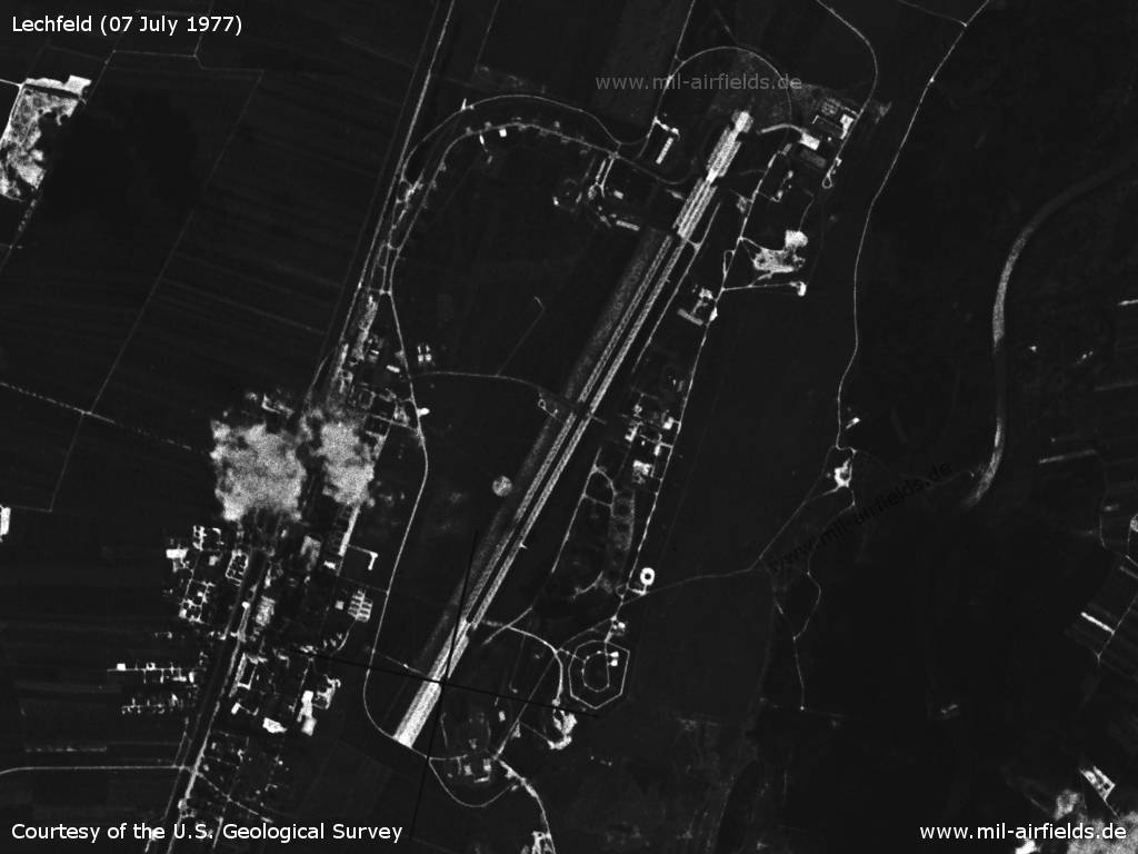 Fliegerhorst Lechfeld auf einem Satellitenbild 1977