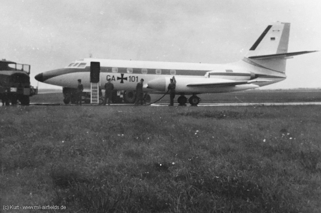German Air Force aicraft C-140A Jetstar CA+101, Leck Airfield, Germany