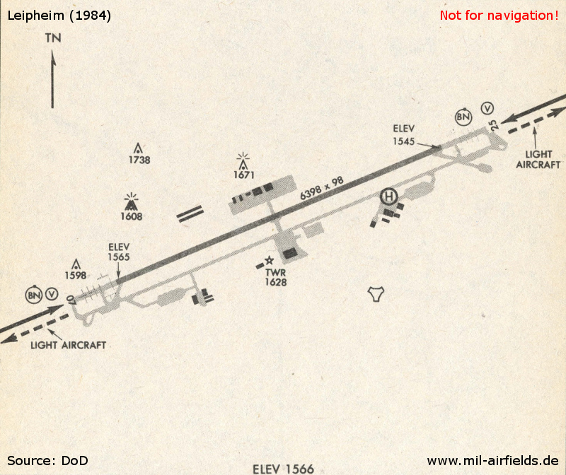 Karte Fliegerhorst Leipheim 1984
