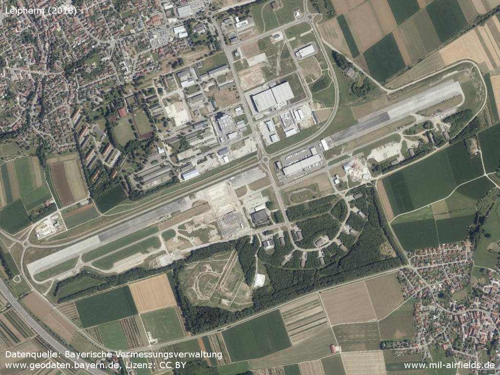 Aerial image Leipheim aerodrome, Germany 2018