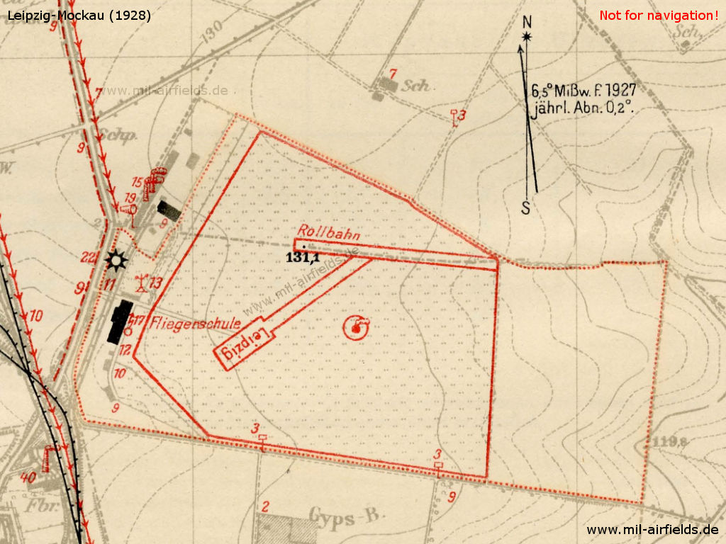 Karte Flughafen Leipzig Mockau 1928