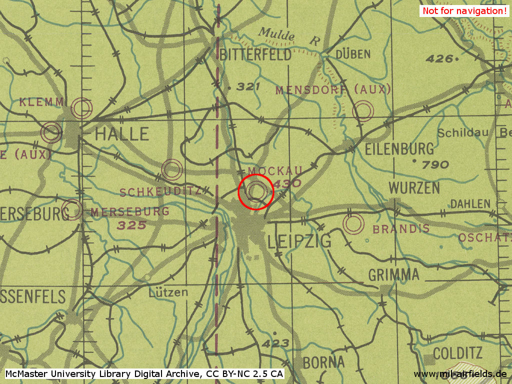 Karte Leipzig Mockau im Zweiten Weltkrieg
