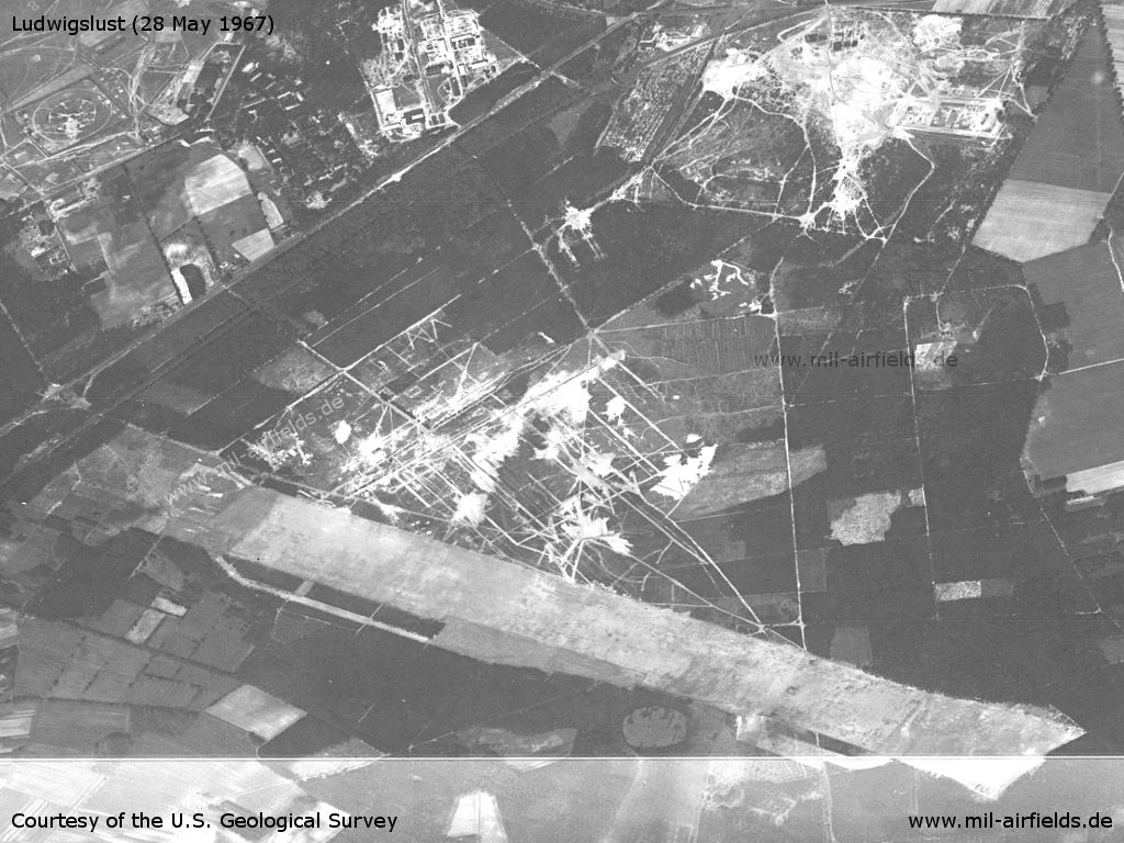 Sowjetischer Flugplatz Ludwigslust auf einem Satellitenbild 1967