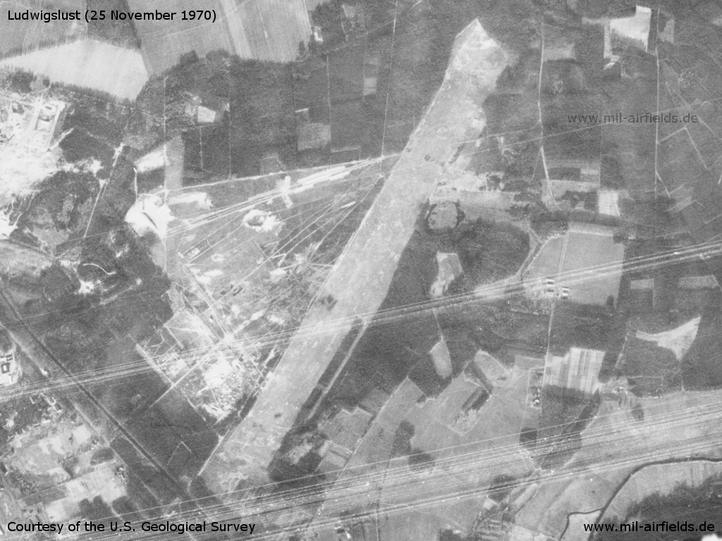 Flugplatz Ludwigslust auf einem Satellitenbild 1970