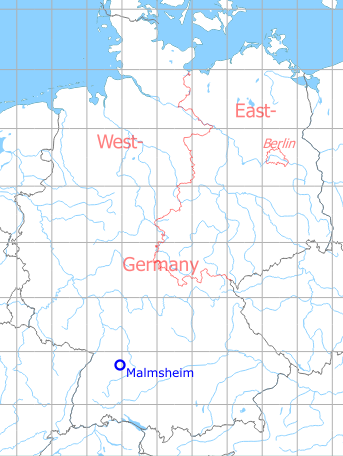 Map with location of Malmsheim airfield