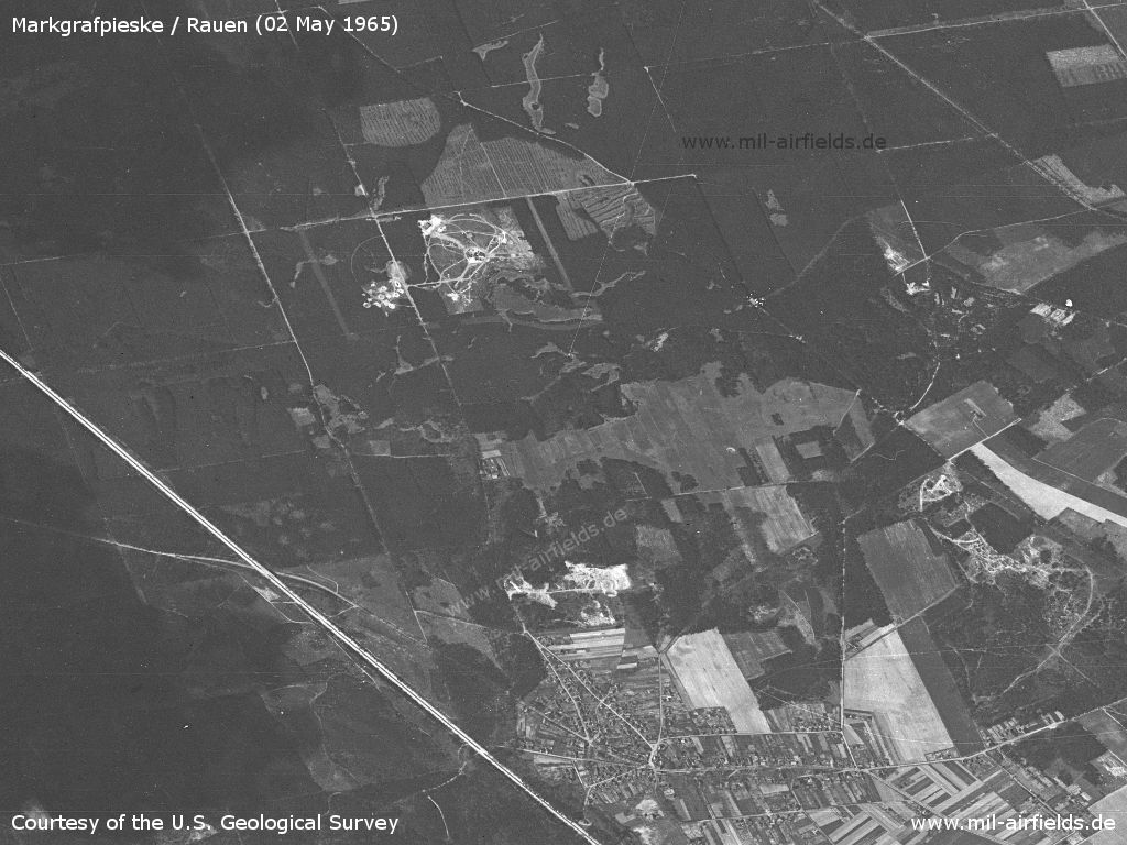 NVA-FlaRak-Stellung Markgrafpieske auf einem Satellitenbild 1965
