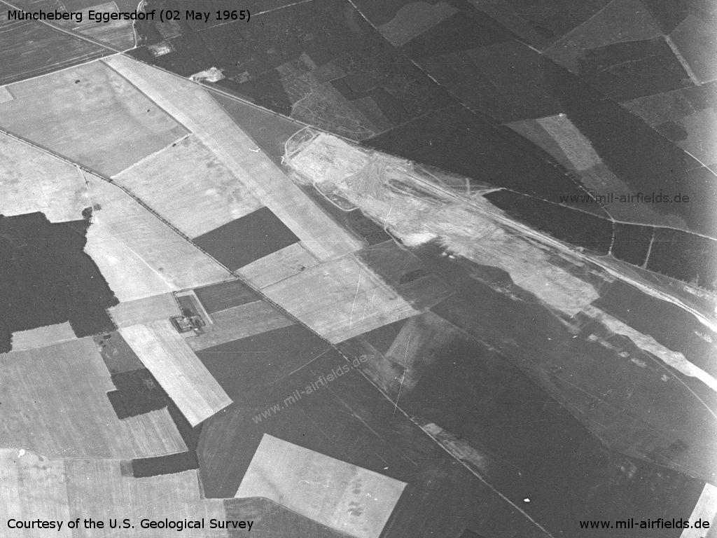 Flugplatz Müncheberg Eggersdorf auf einem Satellitenbild 1965