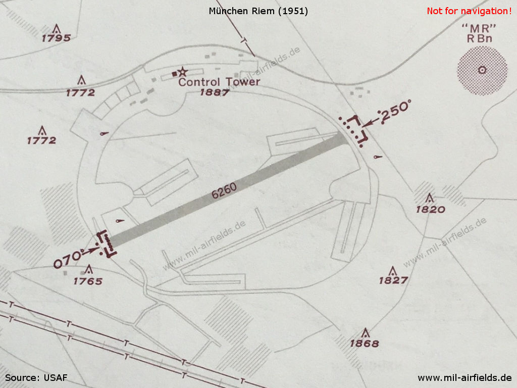 Karte Flughafen München Riem 1951