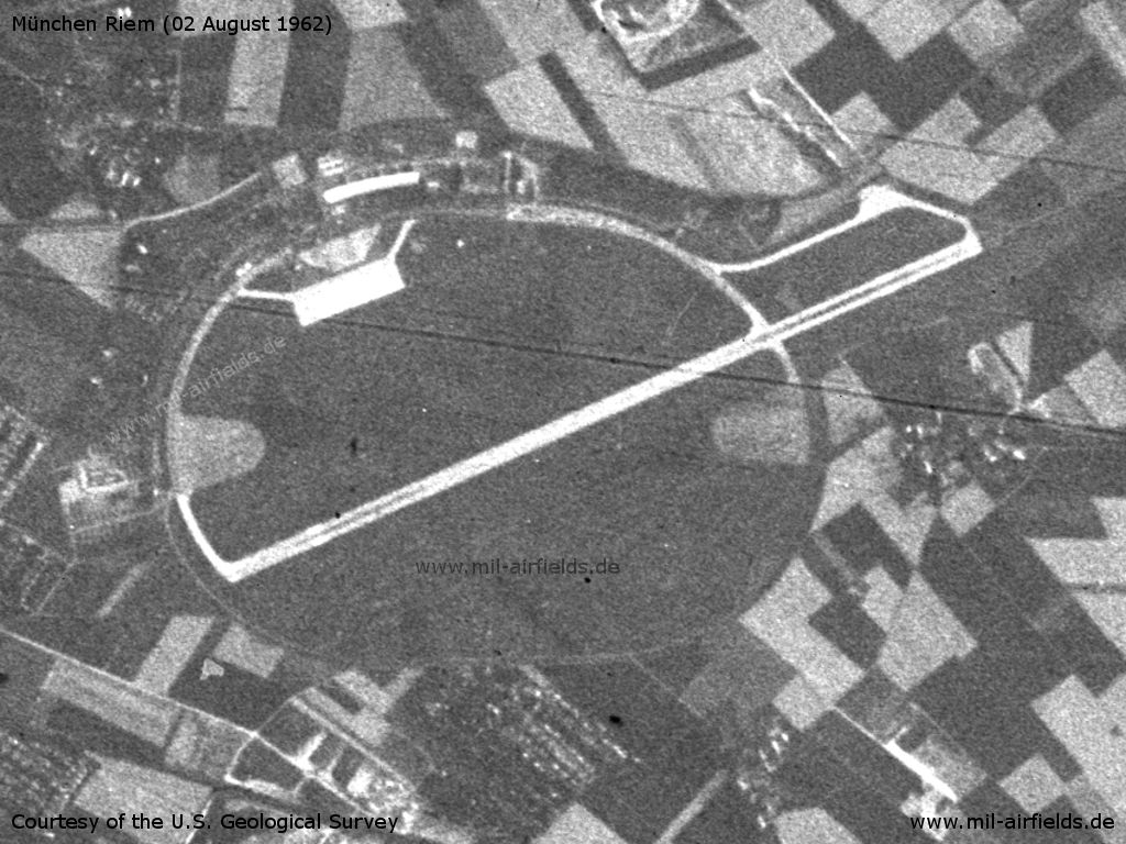 Munich Riem Airport, Germany, on a US satellite image 1962